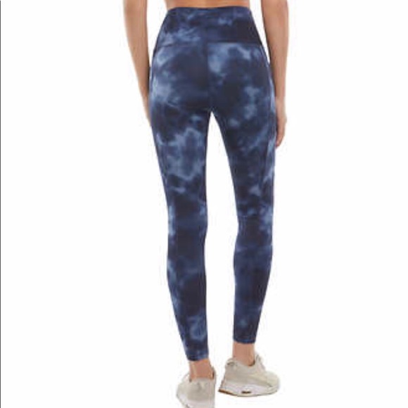 Danskin Camo Tie Dye High Rise 7/8 Soft Leggings Blue with Pockets NWT - Picture 5 of 8